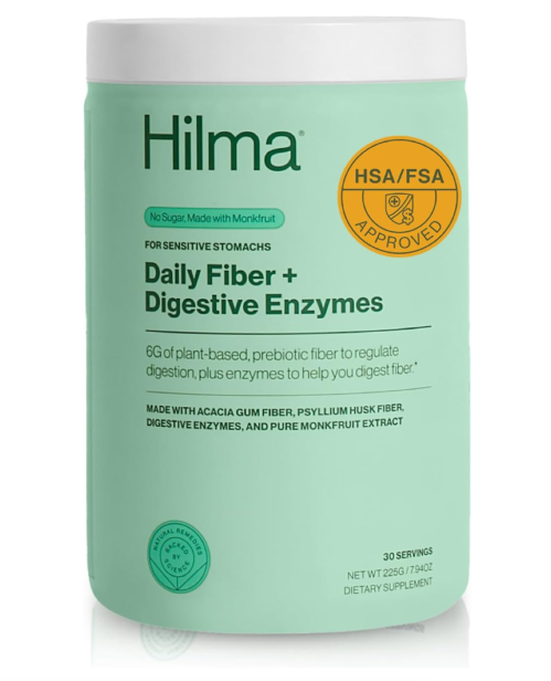 hilma daily fiber + digestive enzymes